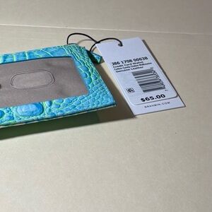 Brahmin Blue Crocodile Embossed Card Case